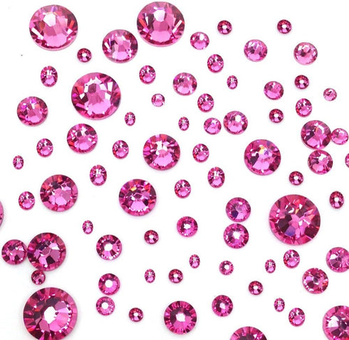 ROSE (209) pink 144 pcs Swarovski 2058/2088 Crystal Flatbacks pink rhinestones nail art mixed with Sizes ss5, ss7, ss9, ss12, ss16, ss20, ss30...