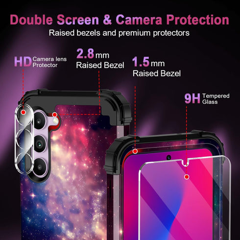 Miqala for Galaxy S23 Case 6.1 inch,Glow in The Dark Three Layer Heavy Duty Full Body Shockproof Hard Plastic Bumper +Soft Silicone Rubber Protect...