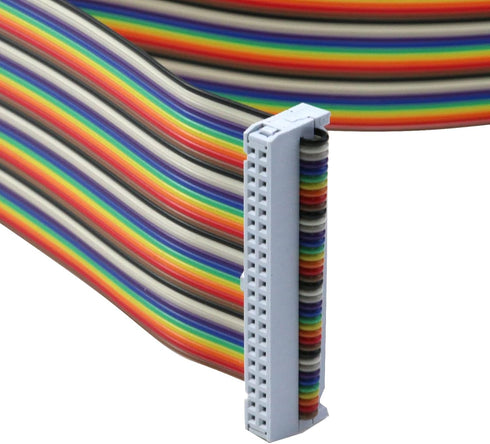 Antrader 1ft 40 Pin F/F Connector USB ASP ISP JTAG AVR Wire IDC Flat Rainbow Ribbon Data Cable 2.54mm 2 Pieces...