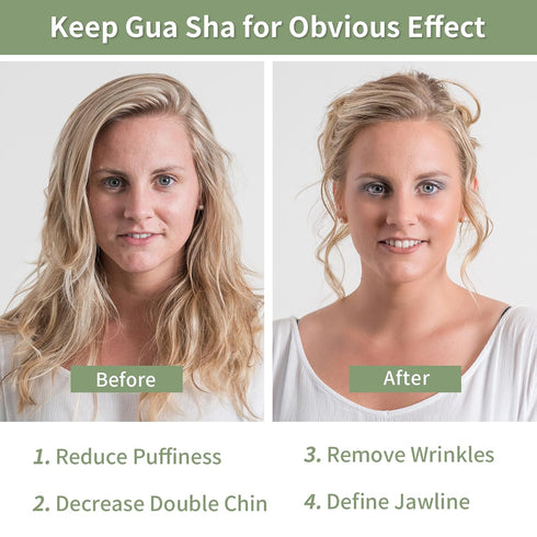 Gua Sha Facial Tools, Natural Jade Guasha Tool for Face,Double Chin & Jawline, Gua Sha Stone Self-Skin Care Face Stone Gua Sha tools for Women Gua...