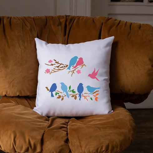 FINGERINSPIRE Love Birds Tree Branches Stencil 11.7x8.3inch Reusable Birds on Branch Pattern Stencils Mylar Animal Bird Stencil for Painting on Wa...