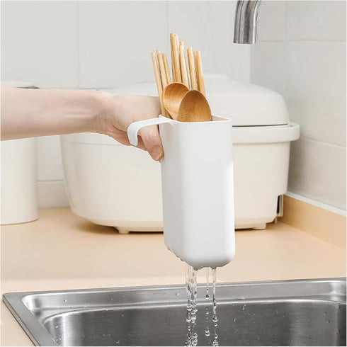 Multifunctional Compact Kitchen Drainer Drain Basket Utensil and Cutlery Drying Rack Holder and Hangable Sink Shelf Home Fruit Basket Plastic Stor...