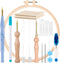 MSDADA 21-Piece Punch Needle Set, Adjustable Tool, Wooden Handle Embroidery Pens, Hoops, Cloth, Perfect for Adult Beginners & Gifts (Blue)...
