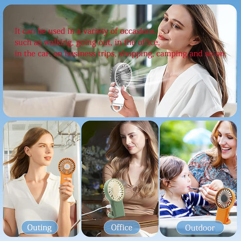 Personal Fans Mini Handheld Fan,Portable Hand Fan with USB Rechargeable,3 Speeds Adjustable,2 in 1 Small Personal Fan,Desk Fan Portable Handheld F...