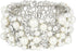 EVER FAITH Women's Wedding Jewelry Austrian Crystal Cream Simulated Pearl Bridal Cuff Bracelet Clear Silver-Tone...