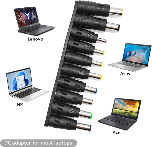 10pcs DC Connector Jack Power Socket Universal DC Barrel Jack Adapter Compatible for Lenovo, Dell, HP, Asus, Acer, Toshiba, Sony Laptop Charger Po...