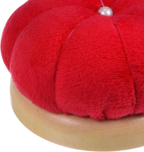 HARFINGTON Wooden Base Needle Pincushions Japanese Style Pin Cushions Round Pin Cushion Needle Holder for Sewing Quilting Needlework DIY Crafts, R...