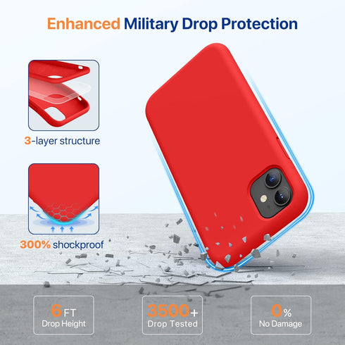 Miracase Compatible with iPhone 11 Phone Case, with Screen Protector, Liquid Silicone Gel Rubber Full Body Drop Protection Shockproof Cover Phone ...