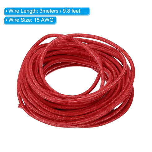 PATIKIL 9.8Ft 15AWG Electronic Wire, -30 to 200 Degrees Celsius Insulated High Temperature Resistant Electrical Flexible Silicone Cable for Lamp B...