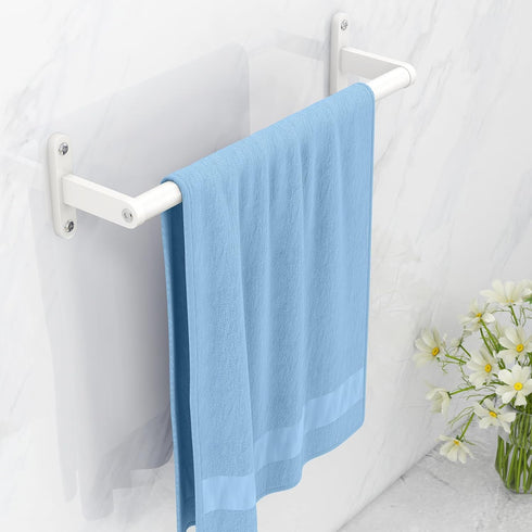 White Towel Bar 16 Inch, KLJKPA Towel Bar for Bathroom Wall Hanging Bath Towels, Stainless Steel Heavy Duty Single Towel Rod...