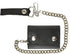 BLACK GENUINE LEATHER Trifold Biker's Wallet ID Card Holder w/Chain Skull...