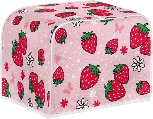 Daisy Strawberry Print Toaster Cover,Kitchen Small Appliance Cover Fingerprint Protection,Machine Washable Toaster Dustproof Cover Women Gift Kitc...
