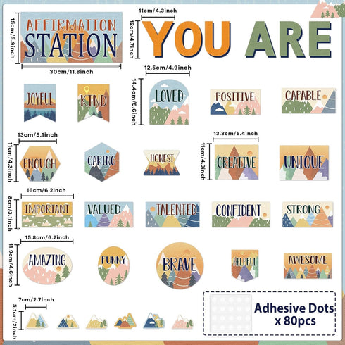 Let The Adventure Begin Affirmation Station Bulletin Board Set Travel Bulletin Boards Mountain Mental Health Posters Positive Affirmations Accents...