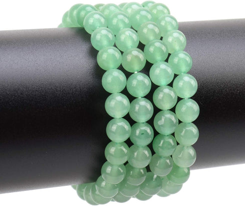 LPBeads 100PCS 8mm Natural Green Aventurine Beads Gemstone Round Loose Beads for Jewelry Making with Crystal Stretch Cord...
