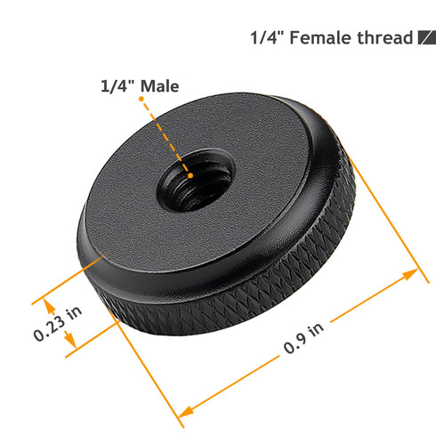 1/4" Female Thumb Nuts with Rubber Pads, 5pc Thumb Wheel Lock Nut Adapter, Anti-Slip Rubber Washers with 1/4" Screw Hole for Attach The Camera to ...