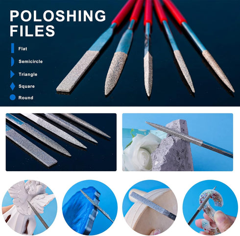 LET'S RESIN Resin Polishing Strips Kit,33Pcs Resin Supplies with Sandpaper,Resin File Kit &Blocks,Scissors,Wooden Brush,Cloth,Resin Tools for Epox...
