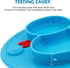 Baby Divided Plate Silicone- Portable Non Slip Child Feeding Plate with Suction Cup for Children Babies and Kids BPA Free Baby Dinner Plate Microw...