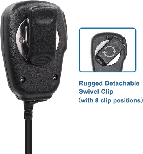 Hm-186ls Small Speaker Microphone Compatible for icom ID-31A ID-51A ID-52A IP100H IP501H radios with Right angle 2-pin connecto and Revolving Swiv...