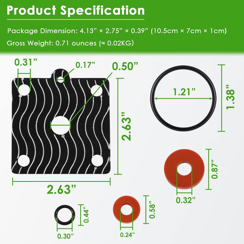 Replace for Wilkins 1/4"-1/2" Model 975XL 975XL2 Rubber Repair Kit Backflow Preventer Repair Kit, Including Lubricant...