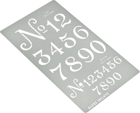 Aleks Melnyk No.452 Metal Stencil, Small Number Stencil, Size 1in and 0.5in, Old World Number, Template for Wood Burning, Pyrography Engraving, Bo...