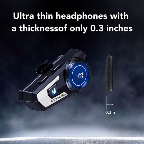 Motorcycle Helmet Bluetooth Headset,Sking Earphone,CVC Noise Cancellation Stereo Music Automatic answering,90 Hours Playing time High Sound Blueto...