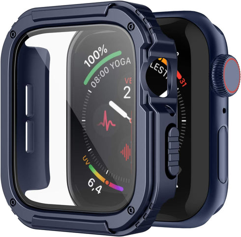 Recoppa for Rugged Apple Watch Case 41mm Series 7 & Series 8 & Series 9 with Screen Protector, Durable Military Grade Quattro Pro Series Drop-proo...