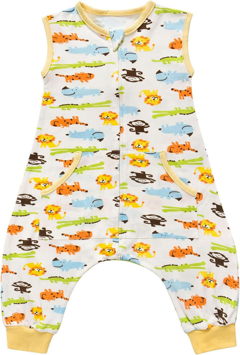 Baby Sleep Sack, Cotton Toddler Baby Sleeveless Sleep Sack with Feet, Baby Wearable Blanket, Sleepsacks for Baby Boys Girls, 0.5 TOG...