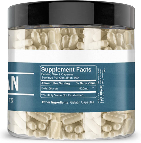 Earthborn Elements Beta Glucan, 200 Capsules, Pure & Undiluted, No Additives...