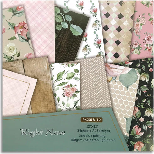Scrapbooking Paper,Pack of 24 Sheets Designer Paper Pad 12x12 Inches Single-Sided Decorative Origami Scrapbook Paper Supplies Patterned Cardstock ...