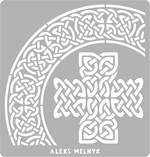 Aleks Melnyk No.38 Metal Journal Stencils, Celtic Knot, Cross, Stainless Steel Irish Stencils 3 PCS, Templates Tool for Wood Burning, Pyrography a...