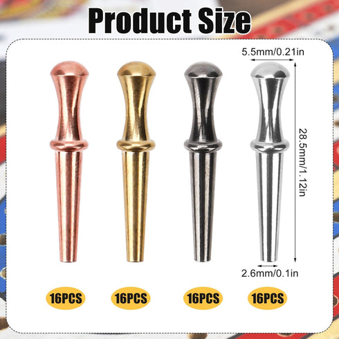 64pcs Cribbage Board Pegs, Cribbage Board Pins Metal Cribbage Pegs Gesture Cribbage Pegs Set Fit 1/8 Hole Cribbage Traditional Board Game for Frie...