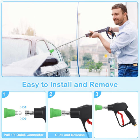 FACULX Pressure Washer Nozzle Guard, Spray Nozzle Tips with Upgraded Rubber Protector Cover, 4 Pcs Pressure Washing Nozzle Holder with 1/4" Quick ...