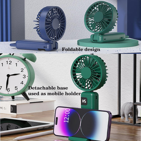 Portable Mini Fan, Handheld Fan with LED Display 5 Speeds 2000mAh USB Rechargeable Battery Fan Small Personal Desk Fan for Women Men Girls Kids In...