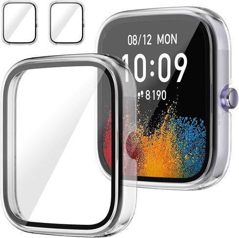 Screen Protector for Amazfit GTS 4 Mini Smartwatch, 2-Pack Hard PC Bumper Full Face Cover Protective Case Accessories for Amazfit GTS 4 Mini Men W...