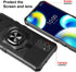 for Wiko Voix Case with Screen Protector,Built-in Magnetic Car Ring Stand,Full Body Protection Frosted PC Back Soft TPU Bumper Raised Corner Edge ...