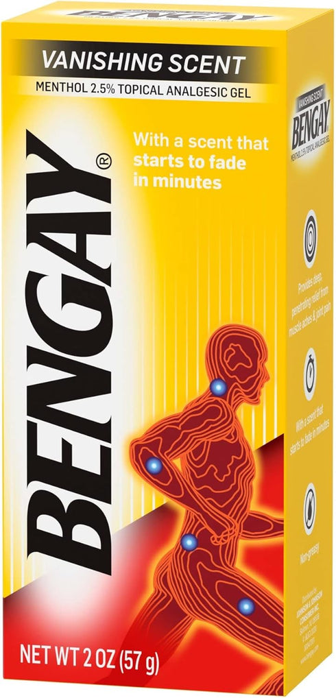 Bengay Pain Relief Gel, Non-Greasy Minor Arthritis, Back, Muscle and Joint Pain Relief, 2 oz (Pack of 3)...