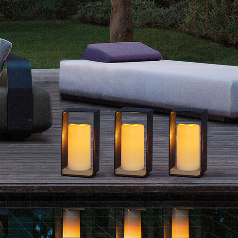 Waterpoof Flameless Remote Control Candles 2PACK(D3''*H5.5'')Battery Operated Flickering LED Pillar Candle,plastic with 10-Key 24Hours Timer for O...