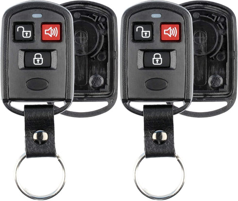 KeylessOption Keyless Entry Remote Key Fob Case Shell Button Pad Cover Leather Strap For Hyundai Kia (Pack of 2)...