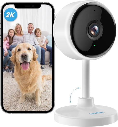 litokam Indoor Camera, Cameras for Home Security with Night Vision, Pet Camera with Phone App, 2K Indoor Security Camera, Motion Detection, 2-Way ...