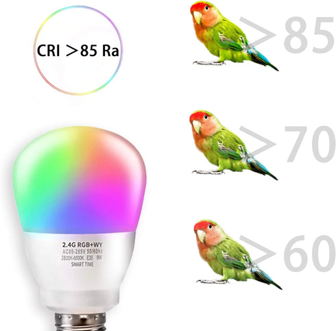 chiphy Color Changing Light Bulb with Remote, 7 Color Changing Led Light Bulb, 9W (60W Equivalent), A19 Base, 2500K-6500K, Adjustable Color Temper...