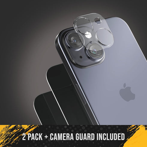 magglass Compatible with iPhone 15 Screen Protector (2 Pack) Camera Lens Guard, Bubble-free Applicator Tool (High Clarity 9H Tempered Glass)...