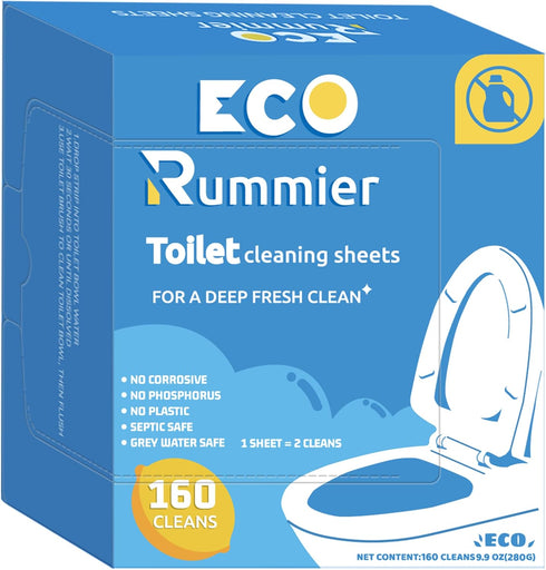 Toilet Cleaner Sheets,160 Cleans, Lemon,Powerful Cleaning?Eco Friendly, Toilet Bowl Cleaner Strips Perfect for Travel,Apartments, Dorms,Vanlife...