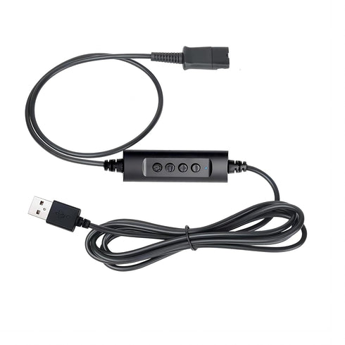QD to USB Adapter Cable with Volume Control and Microphone Mute Compatible with Plantronic Quick Disconnect (QD) Headset for Computer and Softphon...