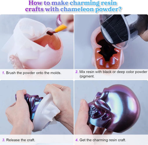 LET'S RESIN Chameleon Mica Powder, 10 * 5g Color Shifting Mica for Epoxy Resin/Tumbler, Saturated Chrome Pigment for Oil Painting,Slime,Nails...