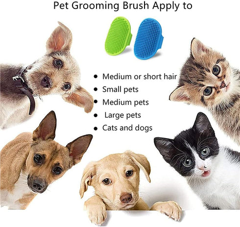 Pet Dematting Undercoat Rake + 2 Pack Dog Pet Bath Grooming Brush - Undercoat Rake Grooming Tool Deshedding Tangles Removing - Shedding Brush Dema...
