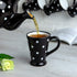 City to Cottage Handmade Black and White Polka Dot Ceramic Coffee, Tea, Latte Mug, Cup with Large Handle, Unique 7 oz / 200ml Designer Pottery for...