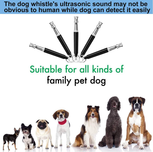 Dog Whistle 2 Pack, Dog Whistle to Stop Barking Neighbors Dog, Adjustable Ultrasonic Silent Dog Whistle, Professional Recall Dog Training Whistles...