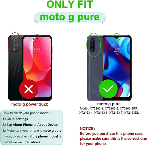 for Moto G-Pure Case: with 1 Pack Glass Screen Protector, 3 in 1 Full-Body Strong Protection Shockproof Heavy Duty Phone Case for Motorola Moto G ...