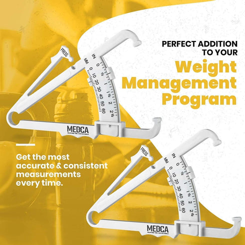 Skinfold Body Fat Caliper - Skin Fold Body Fat Analyzer and Handheld BMI Measurement Tool Skinfold Caliper Device Measures Body Fat for Men and Wo...