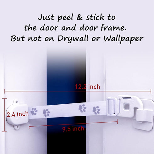 Child Proof Door Strap with Silicone Door Stopper. No Need for Baby-Gate. Keep Toddler Out and Let Cat in. Prevents Finger Pinch Injuries....
